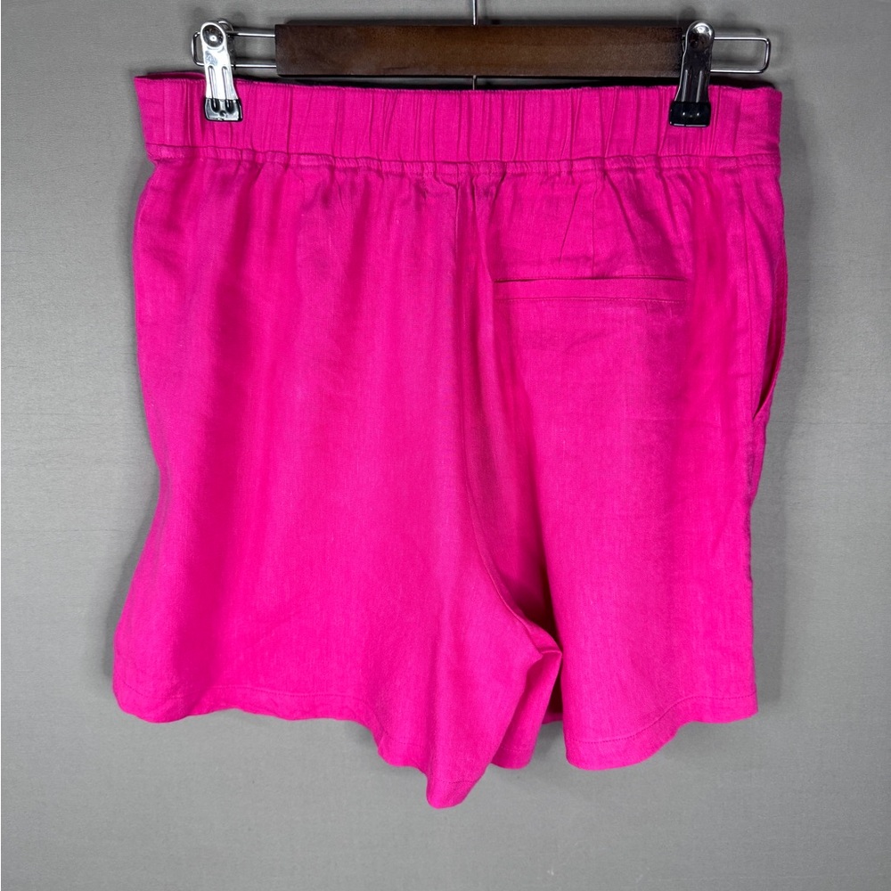 MONROW Linen Pleated Shorts, Raspberry - L - Picture 6 of 6